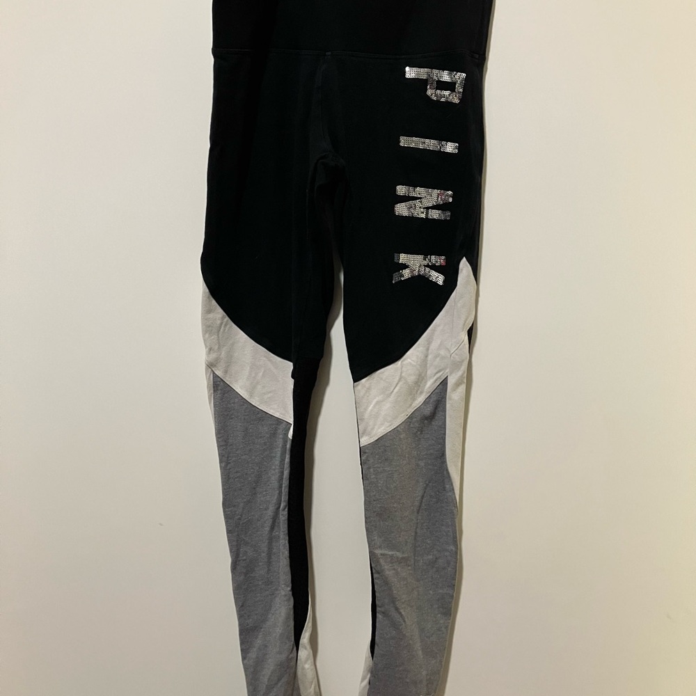 PINK Victoria's Secret Colorblock Leggings MESH Sparkling